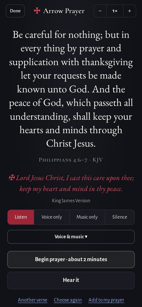 An Arrow Prayer with Philippians 4:6–7 and a short prayer